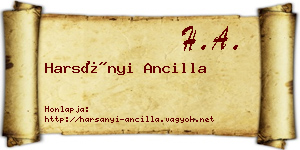 Harsányi Ancilla névjegykártya
